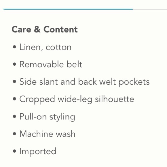 Anthropologie Laguna Cropped Wide-Leg Pants (Blue) - Picture 14 of 15